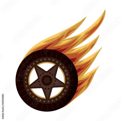 flaming tire