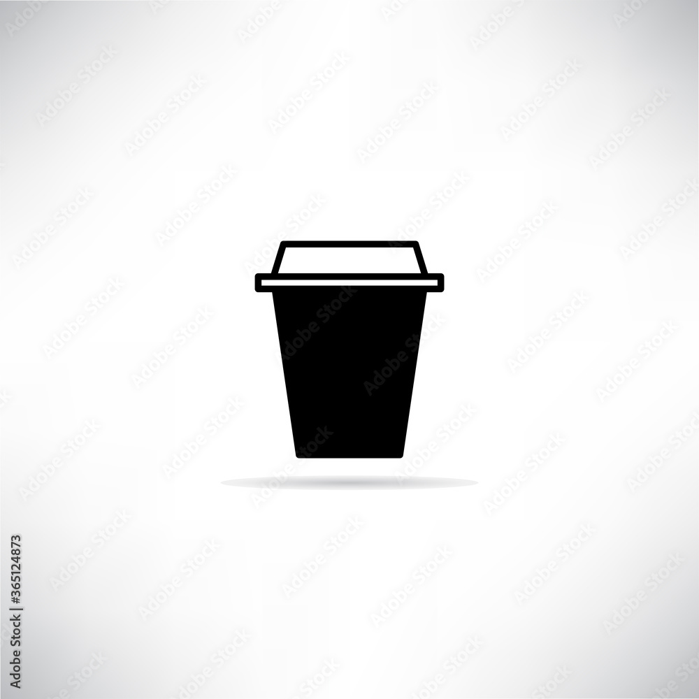 coffee cup icon with shadow on white background coffee cup icon with shadow on white background