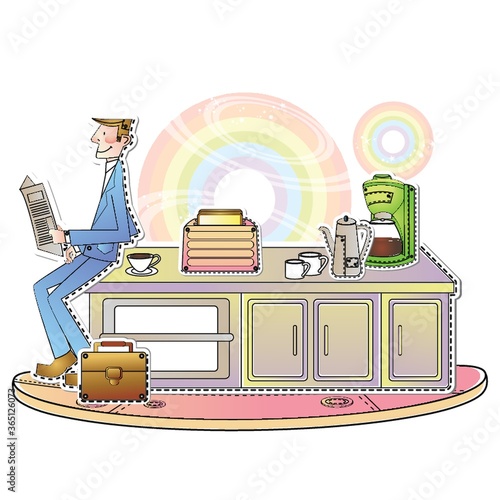 businessman reading newspaper