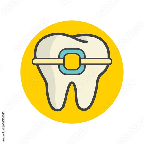 tooth with brace