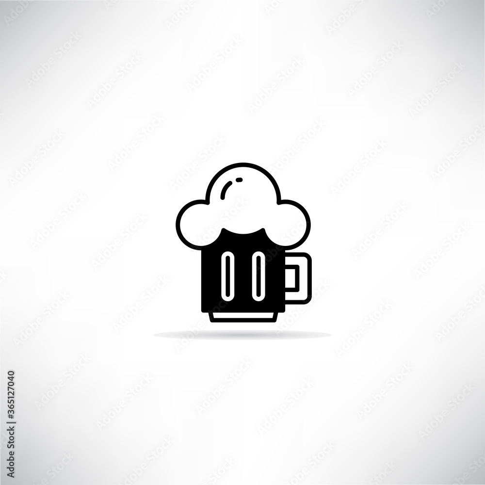 beer and foam icon with drop shadow vector illustration beer and foam icon with drop shadow vector illustration
