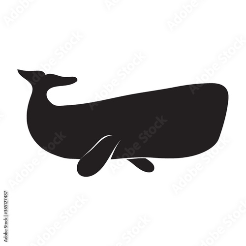 silhouette of sperm whale
