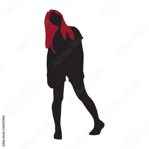silhouette of girl with tilt head