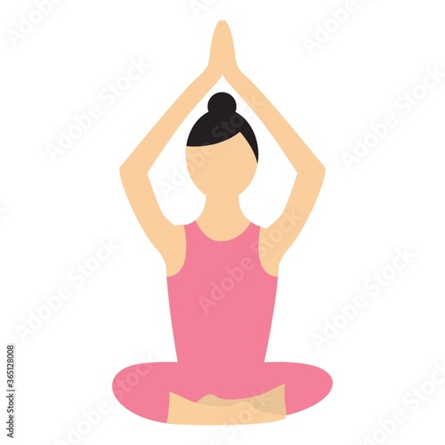 girl practising yoga in easy pose
