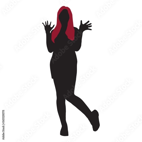 silhouette of cheerful girl