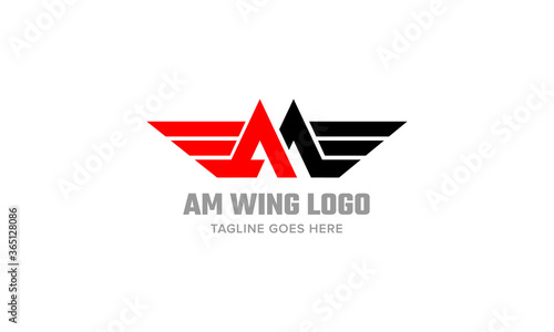 Letter AM Wing Vector Logo