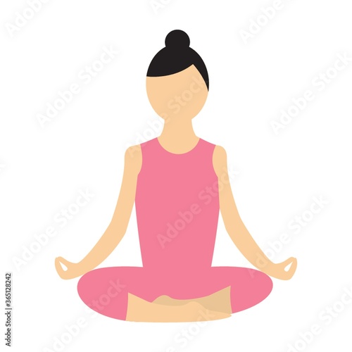 girl practising yoga in easy pose