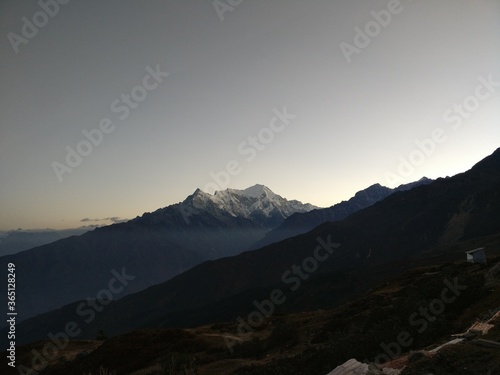 Mountain just before sunrise