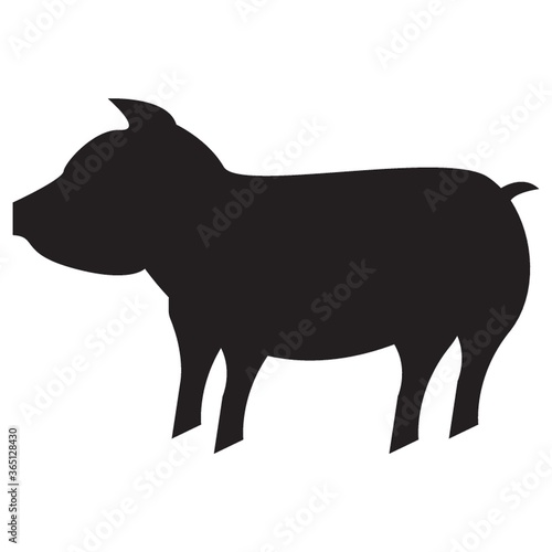 silhouette of pig