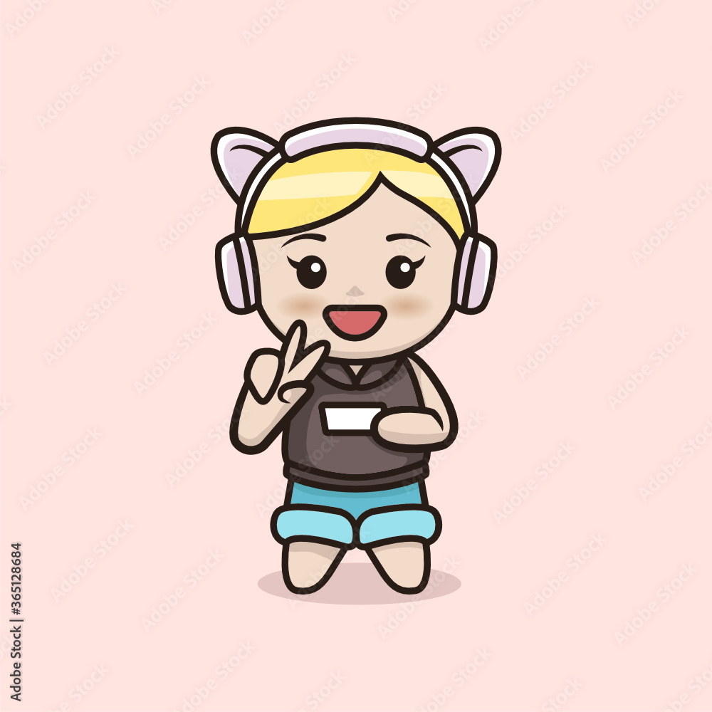 chibi anime girl mascot and character design chibi anime girl mascot and character design
