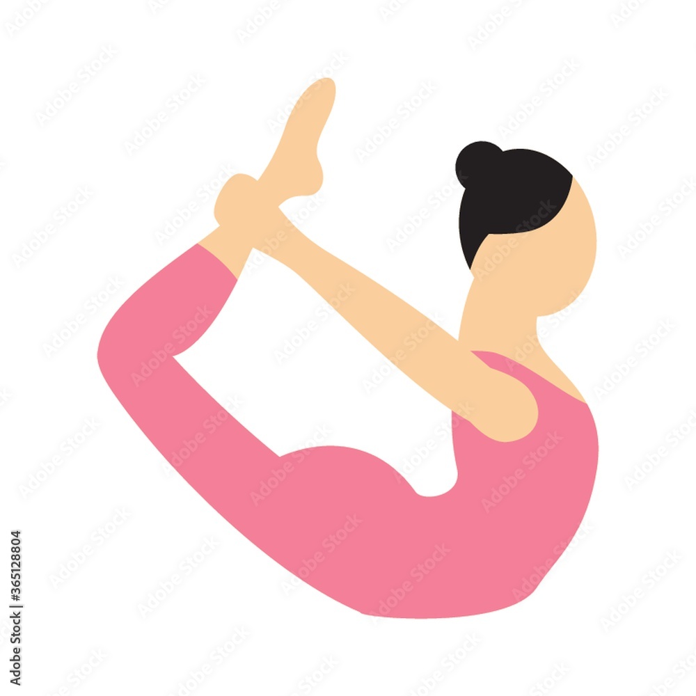 girl practising yoga in bow pose girl practising yoga in bow pose