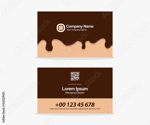 Chocolate Business Card Design Template. Ice Cream, Bread and Cakes Card Template - EPS 10 Vector