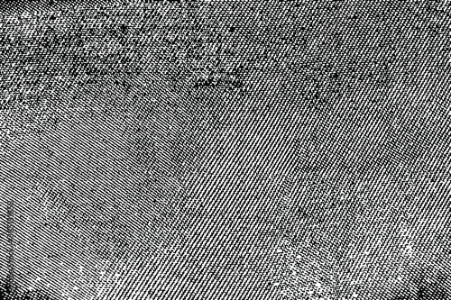Grunge dark texture of coarse fabric. Monochrome background of uneven canvas with semitone, spots, noise and grain. Overlay template. Vector illustration