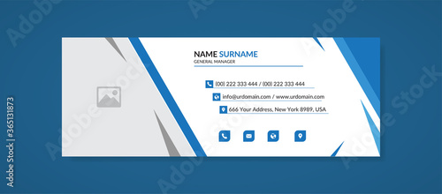 corporate creative email signature template with an author photo place modern layout