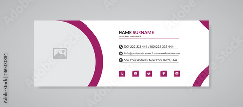 corporate clean email signature template with an author photo place
