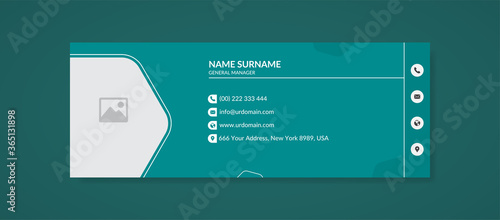 corporate email signature with an author photo place minimalist  layout