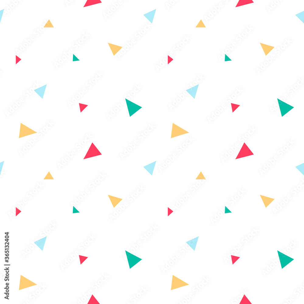 Cute and colorful triangle confetti seamless pattern background. Cute and colorful triangle confetti seamless pattern background.