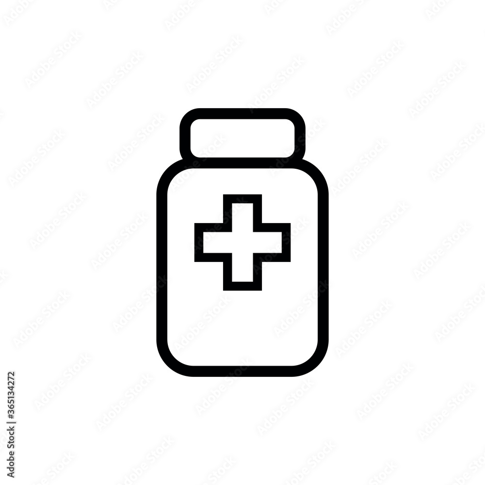 Medicine bottle icon vector logo design template Medicine bottle icon vector logo design template