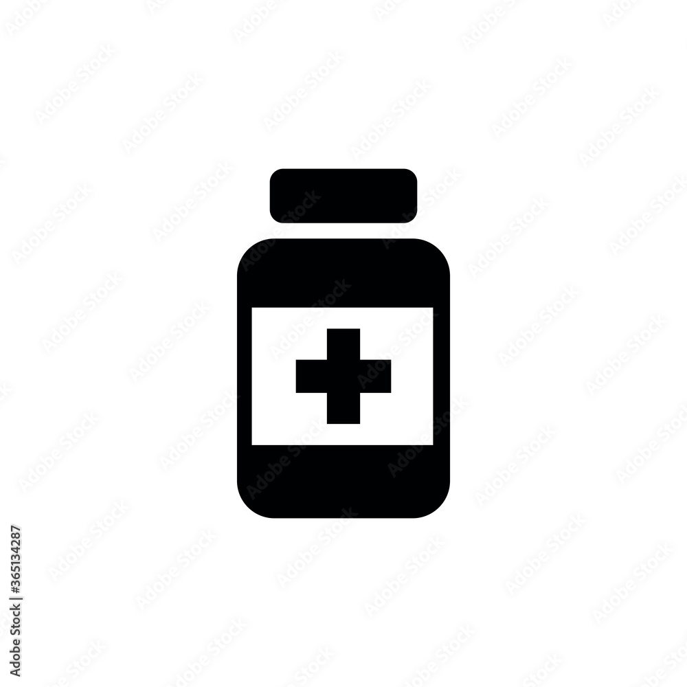 Medicine bottle icon vector logo design template Medicine bottle icon vector logo design template
