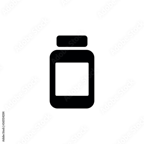 Medicine bottle icon vector logo design template