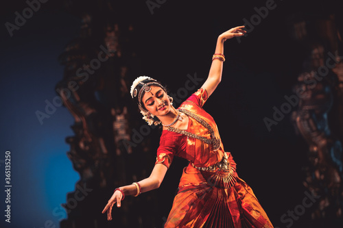 Graceful bharatnatyam dancer photo