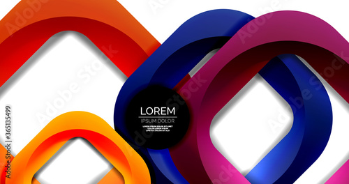 Square geometric vector abstract background, dynamic modern minimal template. Multicolored square shapes with round corners overlapping each other