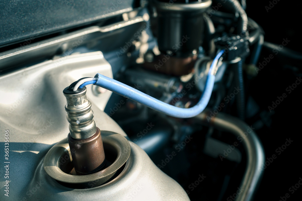 details of modern car engine, shallow depth of field, close up of engine compartment details of modern car engine, shallow depth of field, close up of engine compartment