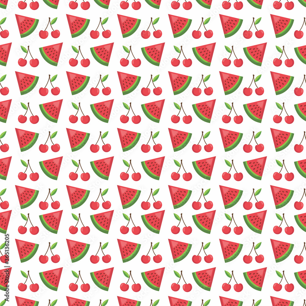 Seamless pattern with watermelon - summer fruit. Tropical print with sweet food. Seamless pattern with watermelon - summer fruit. Tropical print with sweet food.