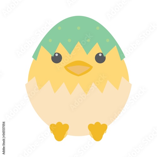 happy easter egg new born chick