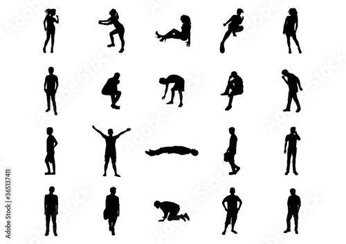 silhouette of people