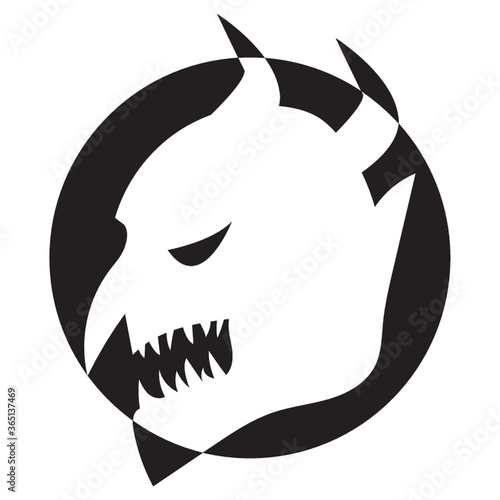 silhouette of devil mask