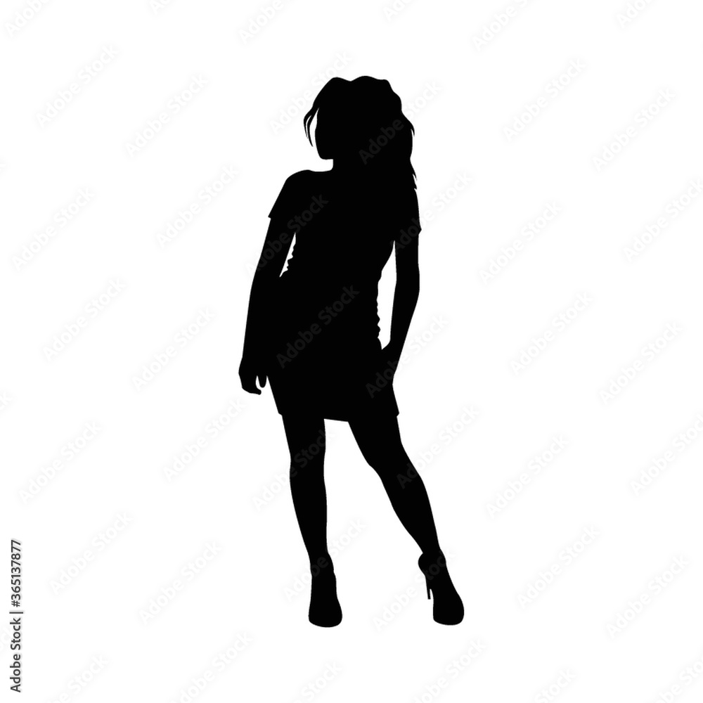 silhouette of girl standing silhouette of girl standing