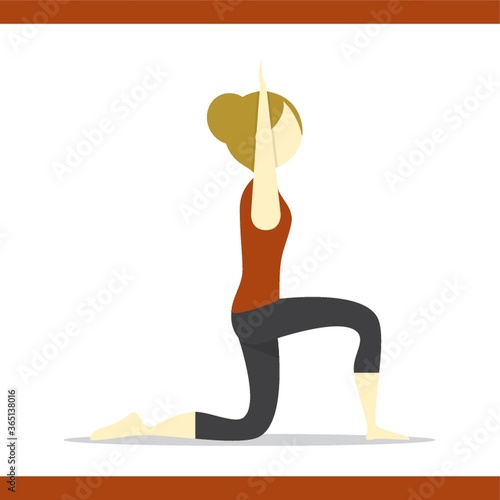 girl practising yoga in low lunge pose