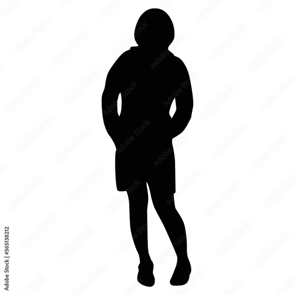 silhouette of a woman standing