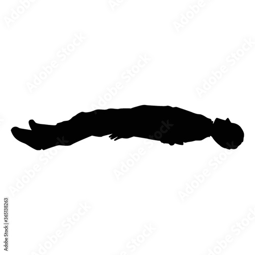 silhouette of man lying down