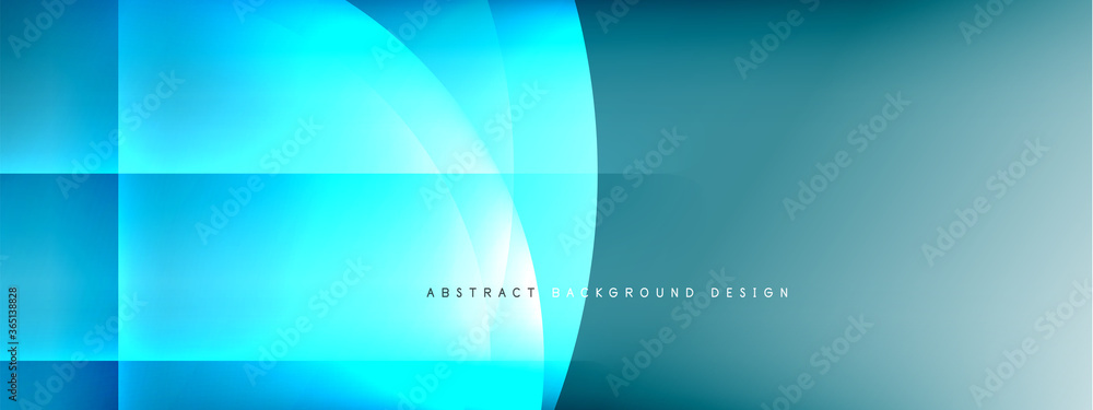 Vector abstract background - circle and cross on fluid gradient with shadows and light effects. Techno or business shiny design templates for text