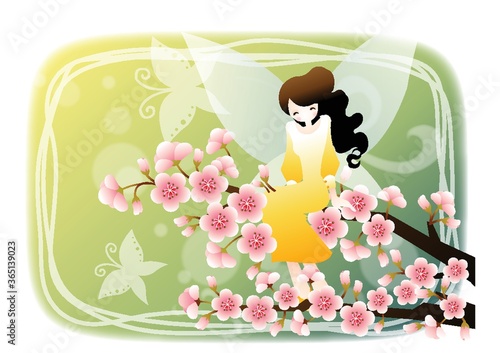 fairy sitting among the flowers