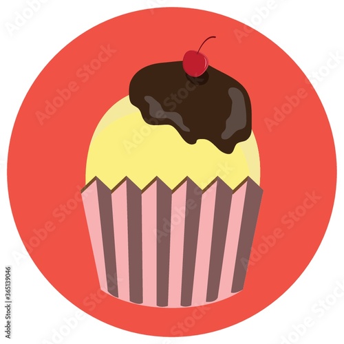 chocolate and cherry cupcake