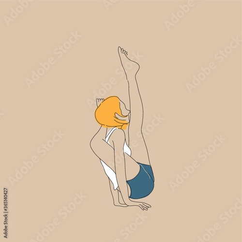 girl practising yoga in binds pose