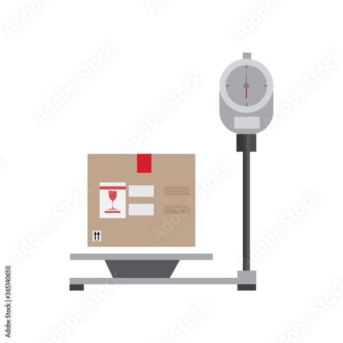 parcel on weighing machine
