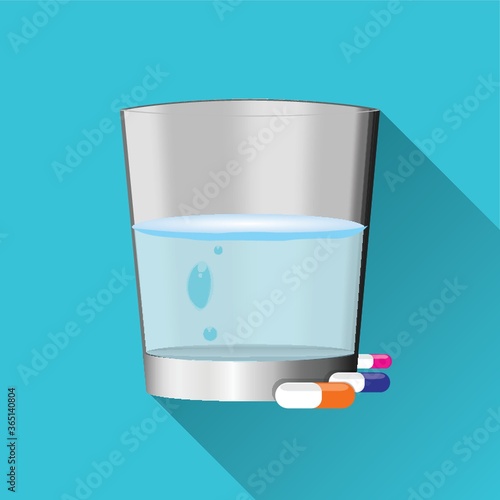 glass of water with medicines
