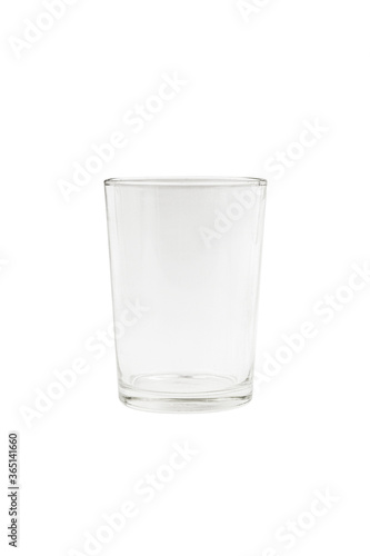 Empty glass of water on white background