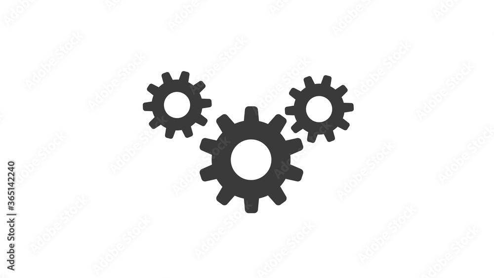 Setting icon, Tools, Cog, Gear Sign Isolated on white background