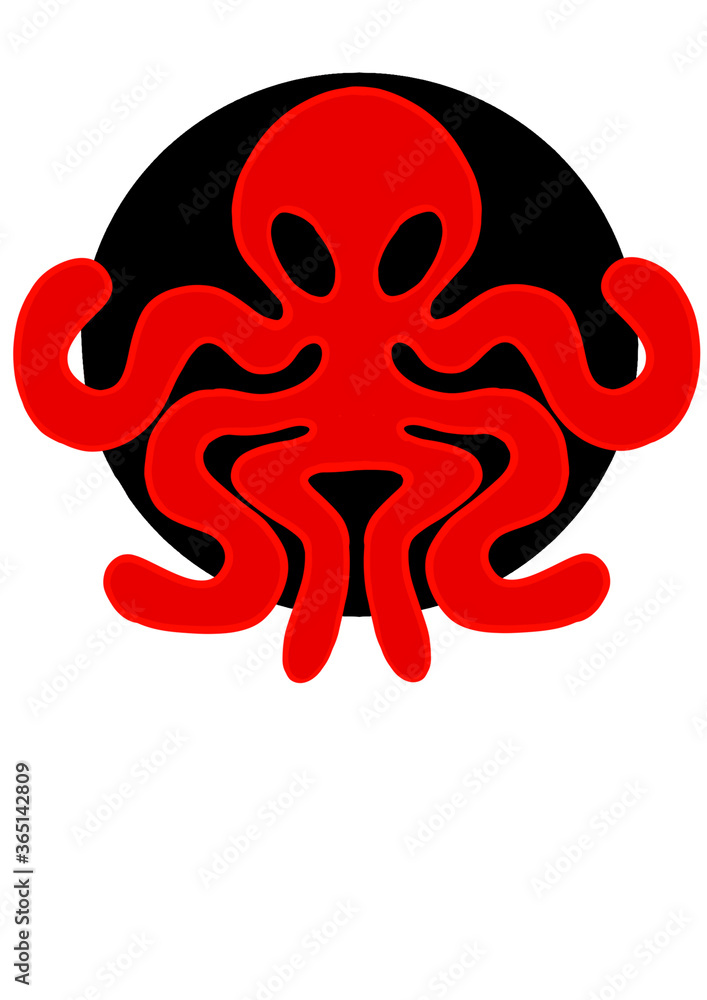 
Bright octopus in a circle