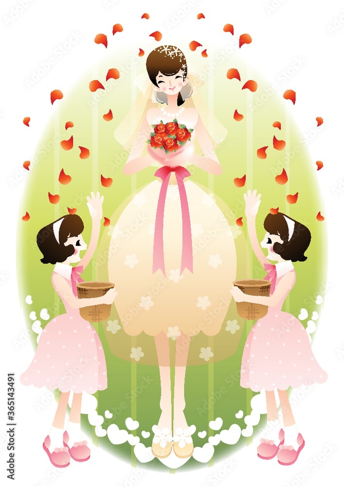 children throwing flower petals at the bride children throwing flower petals at the bride