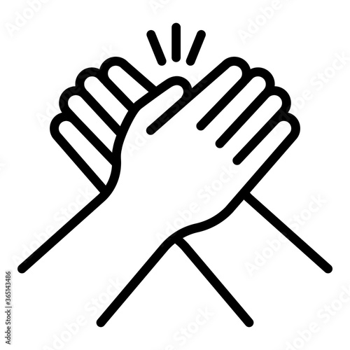 Friendship cohesion hands icon. Outline friendship cohesion hands vector icon for web design isolated on white background