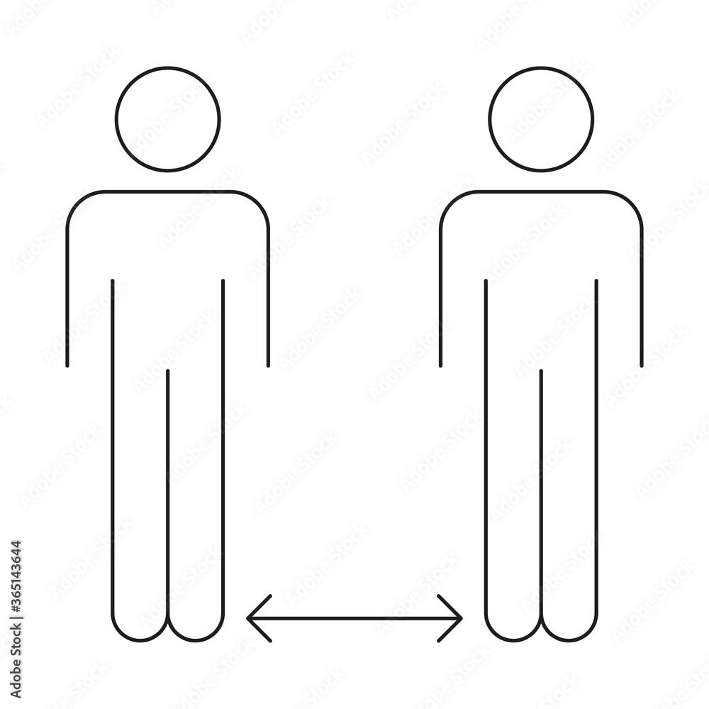 Social distancing icon vector illustration design isolated Social distancing icon vector illustration design isolated