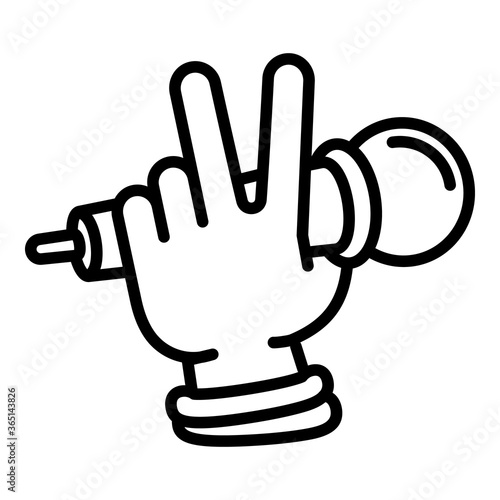 Hiphop singer microphone icon. Outline hiphop singer microphone vector icon for web design isolated on white background