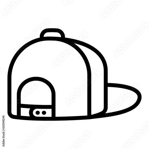 Rapper baseball cap icon. Outline rapper baseball cap vector icon for web design isolated on white background