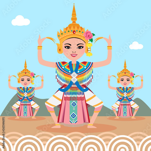 Thai traditional dance - Manorah dance in southern of thailand.